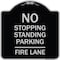 Signmission No Stopping Standing Parking Fire Lane Heavy-Gauge Aluminum Sign, 18" x 18", BS-1818-23571 A-DES-BS-1818-23571 - alternate 1